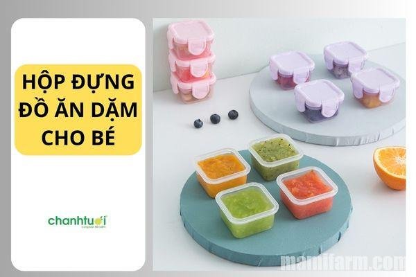 Hộp vuông đựng thức ăn dặm có dung tích phù hợp