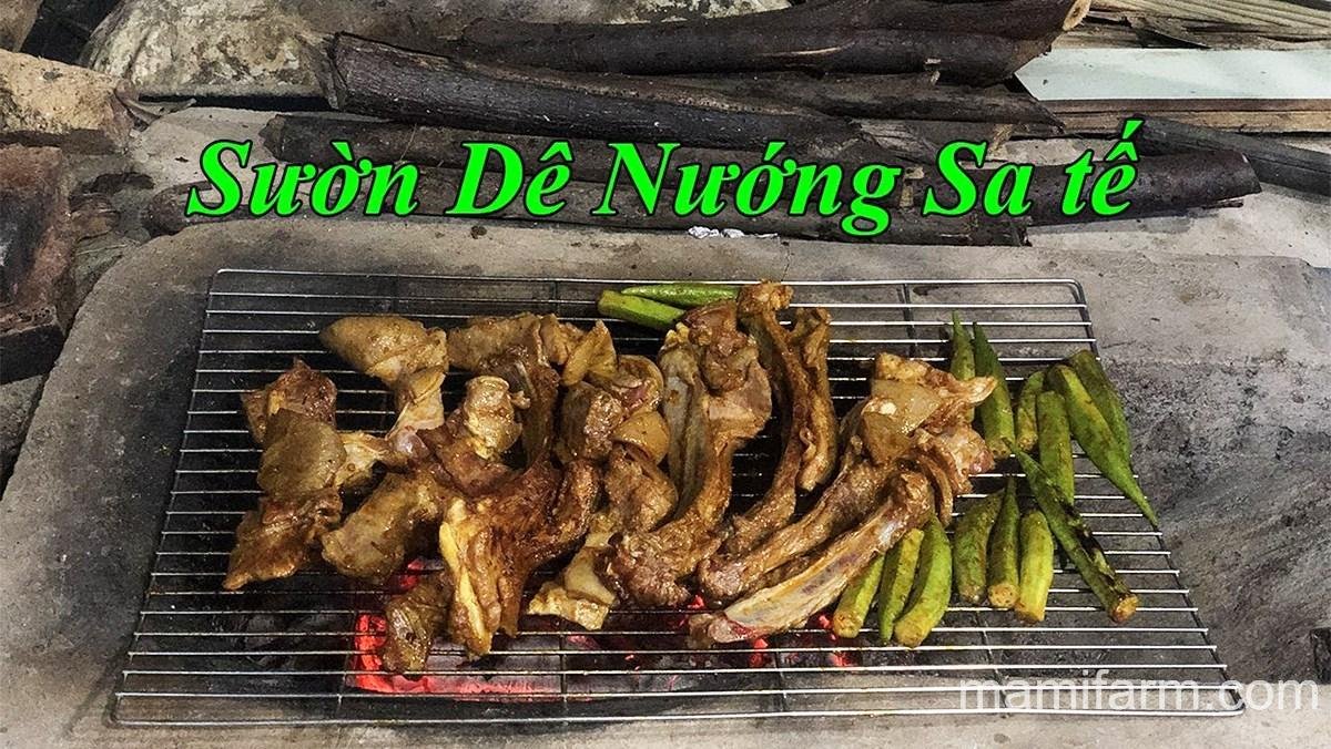 Nướng dê trên lò than hồng